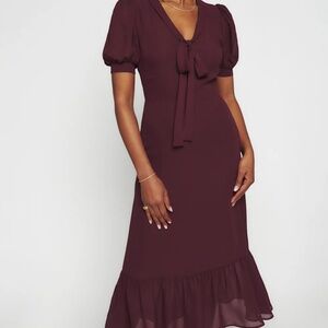 Reformation Reeds Dress Prune - Size 4